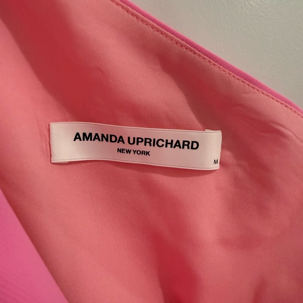 Amanda Uprichard Pink Bow One-Shoulder Top Size medium - Picture 3 of 5